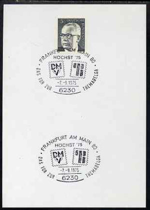 Postmark - West Germany 1975 postcard bearing 5pfg stamp with special cancellation for ThemaBelga Stamp Exhibition