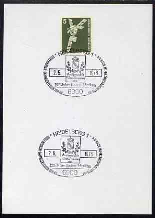 Postmark - West Germany 1976 postcard bearing 5pfg stamp with special cancellation for Tank Association Stamp Club