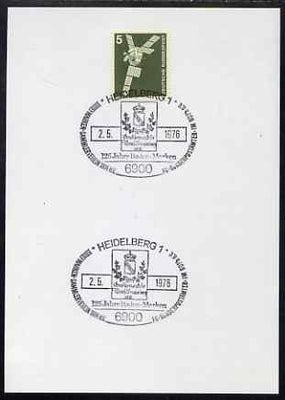 Postmark - West Germany 1976 postcard bearing 5pfg stamp with special cancellation for Tank Association Stamp Club