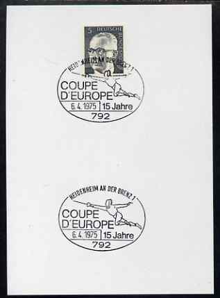Postmark - West Germany 1975 postcard bearing 5pfg stamp with special cancellation for Coupe d'Europe showing Fencing