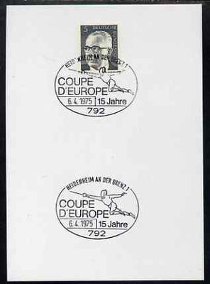 Postmark - West Germany 1975 postcard bearing 5pfg stamp with special cancellation for Coupe d'Europe showing Fencing