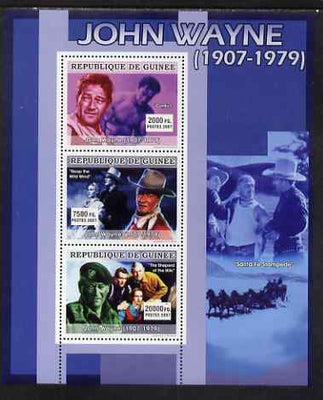 Guinea - Conakry 2007 John Wayne perf sheetlet containing 3 values unmounted mint, Yv 3035-37