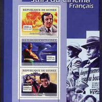 Guinea - Conakry 2007 French Male Film Stars perf sheetlet containing 3 values unmounted mint, Yv 3047-49