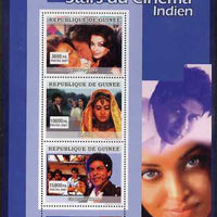Guinea - Conakry 2007 Indian Film Stars perf sheetlet containing 3 values unmounted mint