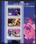 Guinea - Conakry 2007 Male Music Stars perf sheetlet containing 3 values Paul McCartney, Johnny Cash, Ray Charles) unmounted mint
