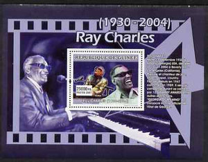 Guinea - Conakry 2007 Male Music Stars perf souvenir sheet (Ray Charles) unmounted mint