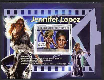 Guinea - Conakry 2007 Female Music Stars perf souvenir sheet (Jennifer Lopez) unmounted mint
