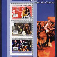 Guinea - Conakry 2007 'The Greats' perf sheetlet containing 3 values (West Side Story, Johnny Depp, Will Smith) unmounted mint