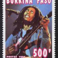 Burkina Faso 1995 Showbiz - 500f Bob Marley perf single unmounted mint