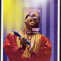 Burkina Faso 1995 Showbiz - 1500f Stevie Wonder perf m/sheet unmounted mint