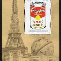 Chad 1999 Millennium - Tomato Soup by Andy Warhol perf m/sheet unmounted mint