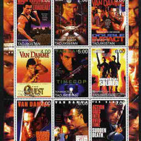 Tadjikistan 2000 History of the Cinema - Jean-Claude Van Damme perf sheetlet containing 9 values unmounted mint