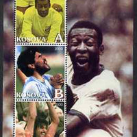 Kosova 2000 Popular Personalities of Football perf sheetlet containing set of 3 values unmounted mint