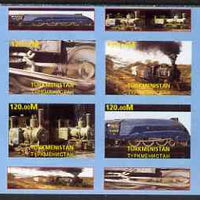 Turkmenistan 2001 Steam Trains imperf sheetlet containing set of 4 values unmounted mint