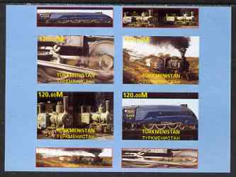 Turkmenistan 2001 Steam Trains imperf sheetlet containing set of 4 values unmounted mint