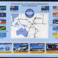 Nauru 1994 50th Anniversary ICAO perf m/sheet containing set of 4 values unmounted mint SG MS 428