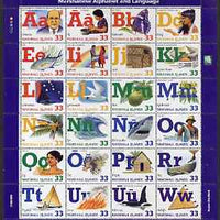 Marshall Islands 1998 Alphabet & Language perf sheetlet containing 24 values unmounted mint SG 1031-54