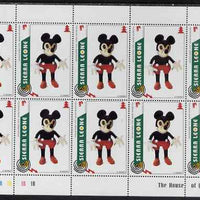 Sierra Leone 1995 Christmas - Disney Toys 5L Mickey Mouse Doll perf sheetlet containing 10 values unmounted mint, as SG 2391