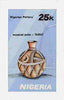 Nigeria 1990 Pottery - original hand-painted artwork for 25k value (Musical Pot) by NSP&MCo Staff Artist Clement O Ogbebor on card 5" x 9" endorsed C3 on back