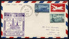 United States 1949 First Flight cover to Basra, Iraq with special FAM 18 cachet showing Oil Derricks