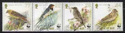 Isle of Man 2000 WWF Endangered Species - Song Birds perf se-tenant strip of 4 unmounted mint SG 882a