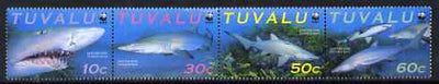 Tuvalu 2000 WWF Endangered Species - Sand Tiger Shark perf set of 4 unmounted mint SG 872-5