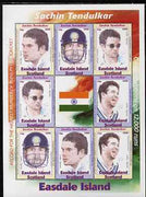 Easdale 2008 Sachin Tendulkar (cricketer) perf sheetlet containing 8 values plus label, unmounted mint