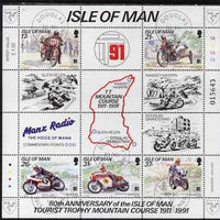 Isle of Man 1991 80th Anniversary of TT Mountain Course perf m/sheet cds used SG MS 483