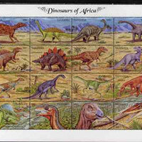 Tanzania 1992 Dinosaurs of Africa perf sheetlet containing 16 values unmounted mint, SG 1370-85