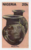Nigeria 1990 Pottery - original hand-painted artwork for 20k value (Water Pot) by unknown artist on card 5" x 9" endorsed B4 on back