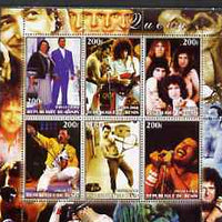 Benin 2006 Queen #1 (pop group) perf sheetlet containing set of 6 values unmounted mint