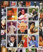 Laos 1999 Great People of the 20th Century perf sheetlet containing set of 9 values unmounted mint