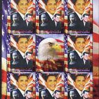 Easdale 2008 Barack Obama perf sheetlet containing 8 values plus label, unmounted mint