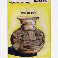 Nigeria 1990 Pottery - original hand-painted artwork for 20k value (Water Pot) by NSP&MCo Staff Artist Clement O Ogbebor on card 5" x 9" endorsed B3 on back