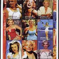 Madagascar 1999 Marilyn Monroe perf sheetlet containing complete set of 9 values fine cto used
