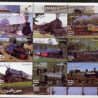 Madagascar 1999 Railways (Early) perf sheetlet containing set of 9 values unmounted mint. Note this item is privately produced and is offered purely on its thematic appeal