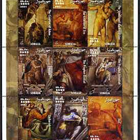 Somalia 2001 Michelangelo perf sheetlet containing 9 values unmounted mint