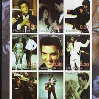 Tadjikistan 2001 Icons of the 20th Century - Elvis Presley imperf sheetlet containing set of 9 values unmounted mint