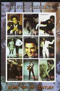 Tadjikistan 2001 Icons of the 20th Century - Elvis Presley imperf sheetlet containing set of 9 values unmounted mint