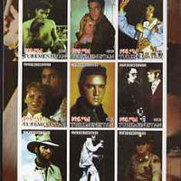 Turkmenistan 2001 Icons of the 20th Century - Elvis Presley imperf sheetlet containing set of 9 values unmounted mint. Note this item is privately produced and is offered purely on its thematic appeal