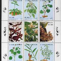 St Thomas & Prince Islands 1996 Medicinal Plants perf sheetlet containing 9 values unmounted mint