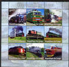 Congo 2004 Trains perf sheetlet containing set of 9 values unmounted mint. Note this item is privately produced and is offered purely on its thematic appeal