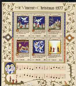 St Vincent 1977 Christmas perf m/sheet containing set of 6 values unmounted mint, SG MS 550