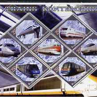 Benin 2006 Railways (modern) perf sheetlet containing 7 values diamond shaped unmounted mint