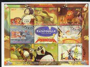 Benin 2008 Beijing Olympics - Disney's Ratatouille & Kung Fu Panda perf sheetlet containing 8 values plus label fine cto used