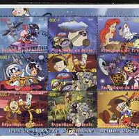 Benin 2008 Beijing Olympics - Disney's Bambi, Pinocchio etc perf sheetlet containing 8 values plus label fine cto used