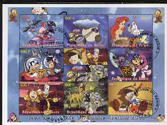 Benin 2008 Beijing Olympics - Disney's Bambi, Pinocchio etc perf sheetlet containing 8 values plus label fine cto used