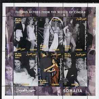 Somalia 2001 Famous Actors perf sheetlet containing set of 6 values unmounted mint. Note this item is privately produced and is offered purely on its thematic appeal