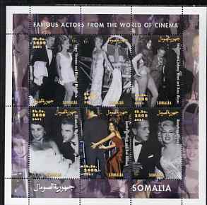 Somalia 2001 Famous Actors perf sheetlet containing set of 6 values unmounted mint. Note this item is privately produced and is offered purely on its thematic appeal
