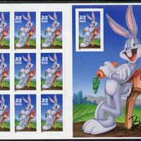 United States 1997 Bugs Bunny self adhesive booklet containing 9 values plus m/sheet, unmounted mint SG SB 263